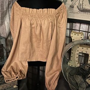 NWOT Terra Cotta Off the Shoulder Crop Top Size 2X